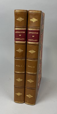 Lot 312 - FRANCIS GROSE: THE ANTIQUITIES OF SCOTLAND, VOL I AND II, BROWN LEATHER BOUND