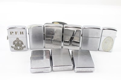 Lot 846 - A GROUP OF VINTAGE ZIPPO LIGHTERS, INCLUDING CHROME