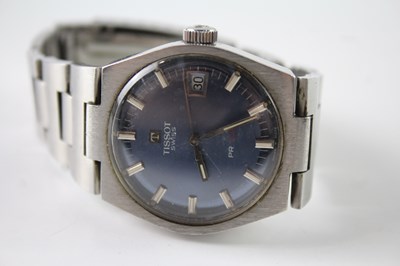 Lot 342 - A VINTAGE TISSOT PR 516 BOXED STAINLESS STEEL WATCH