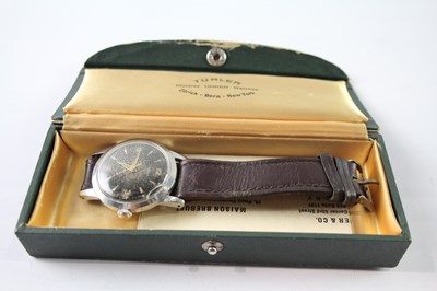 Lot 343 - A VINTAGE TURLER SIGNED BOXED WATCH