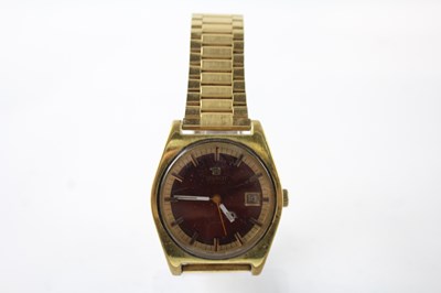 Lot 346 - A VINTAGE TISSOT SEASTAR PR516 GOLD TONE WATCH