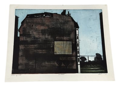 Lot 725 - A LITHOGRAPH AFTER BERNARD BUFFET DEPICTING A HOUSE