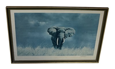 Lot 704 - DAVID SHEPHERD: WISE OLD ELEPHANT, SIGNED PRINT ALONG WITH ANOTHER ROBERT TAYLOR SIGNED PRINT 'CAVALIER'