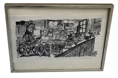 Lot 703 - JOHN BRATBY R.A.: A PRINT ON PAPER