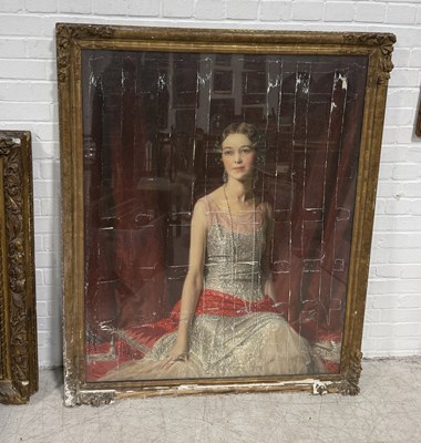 Lot 460 - HOWARD SOMERVILLE (1873-1952): A LARGE OIL PAINTING ON CANVAS DEPICTING A LADY