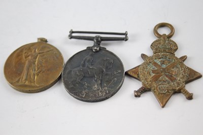 Lot 1183 - THREE WW1 MEDALS 1914 MONS STAR PTE GORDON, WAR LIEUT ALLEN, VICTORY PTE RAMSDEN (3)