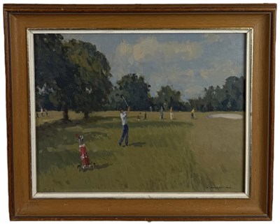 Lot 554 - RONALD MORGAN RBA, ROI (ENGLISH, 1936-2019) OIL ON BOARD TITLED 'OUT OF THE ROUGH'