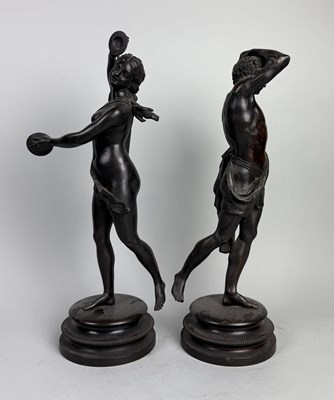 Lot 297 - A PAIR OF BACCHANTES BRONZES