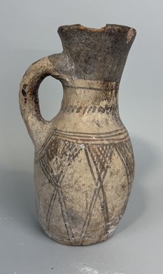 Lot 172B - A EARTHENWARE PAINTED JUG, POSSIBLY ANCIENT