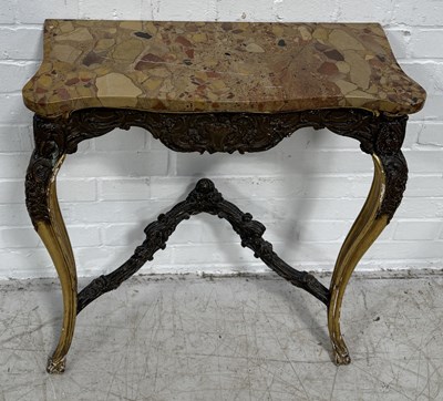 Lot 810B - A REGENCY GILT WOOD CONSOLE TABLE WITH BRECIA MARBLE TOP