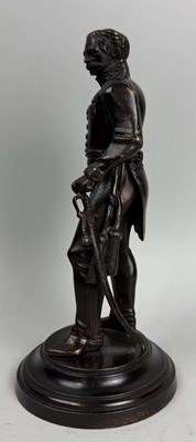 Lot 579 - AN ANTIQUE BRONZE FIGURE DEPICTING FIELD MARSHAL PRINCE GEBHARD VON BLUCHER (1742-1819)