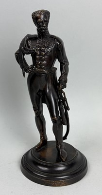 Lot 579 - AN ANTIQUE BRONZE FIGURE DEPICTING FIELD MARSHAL PRINCE GEBHARD VON BLUCHER (1742-1819)