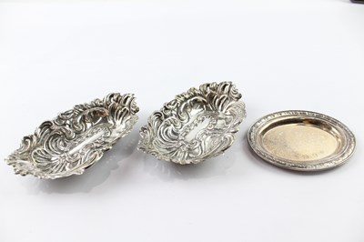 Lot 323 - THREE .925 STERLING SILVER PIN/TRINKET DISHES (3)