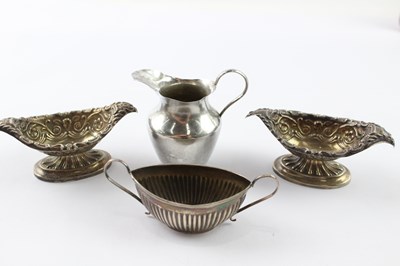 Lot 324 - FOUR .925 STERLING SILVER CONDIMENT DISHES AND CREAM JUG (4)