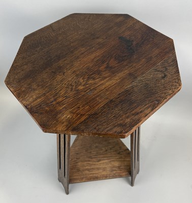 Lot 842 - MANNER OF LIBERTY AND CO: AN ARTS AND CRAFTS OAK OCTAGONAL TABLE