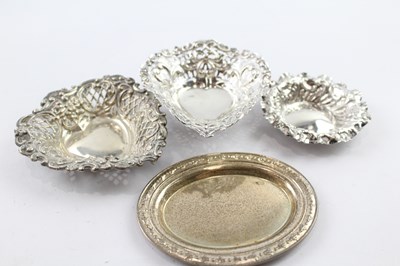 Lot 331 - FOUR .925 STERLING SILVER PIN/ BON BON DISHES (4)