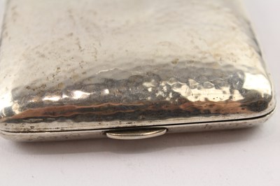 Lot 333 - A .925 STERLING SILVER HAMMERED CIGARETTE CASE