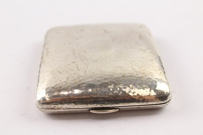 Lot 333 - A .925 STERLING SILVER HAMMERED CIGARETTE CASE