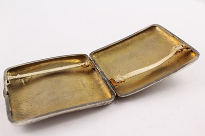 Lot 333 - A .925 STERLING SILVER HAMMERED CIGARETTE CASE