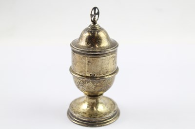 Lot 352 - A .925 STERLING SILVER RELIGIOUS CADDY / BOX