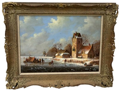 Lot 391 - RAYMOND CAMPBELL (BRITISH B.1956): AN OIL PAINTING ON BOARD DEPICTING A WINTRY SCENE