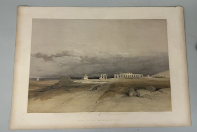 Lot 769 - AFTER DAVID ROBERTS: A LITHOGRAPH BY LOUIS HAGHE 'RUINS OF THE MEMNONIUM, THEBES'