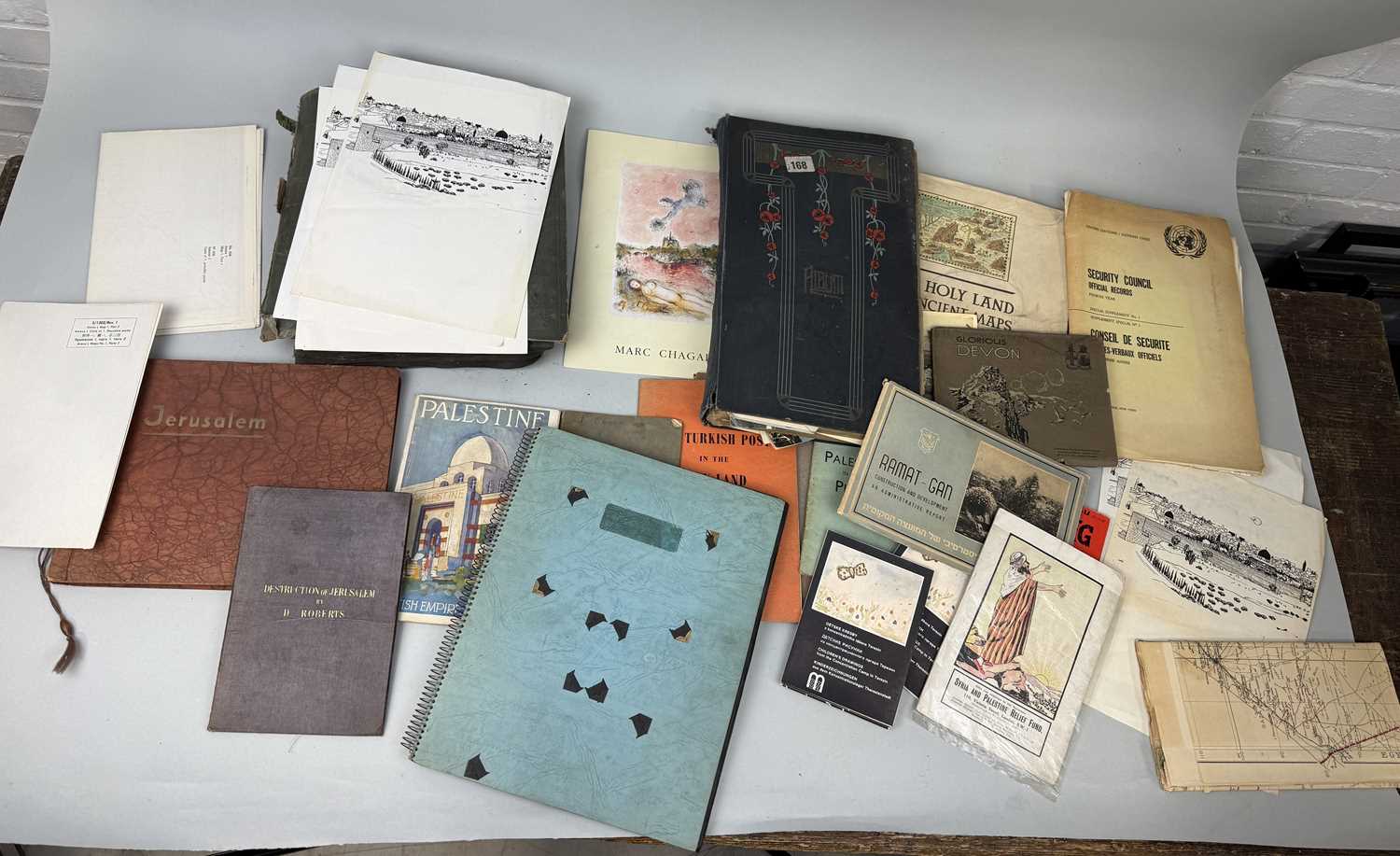 Lot 725 - A COLLECTION OF EPHEMERA, POSTCARD ALBUMS INCLUDING HOLY LAND, AND BLITZKREIG BY LARRY GORE