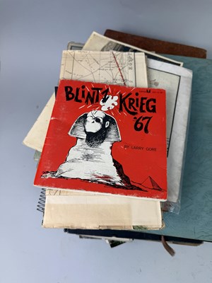 Lot 725 - A COLLECTION OF EPHEMERA, POSTCARD ALBUMS INCLUDING HOLY LAND, AND BLITZKREIG BY LARRY GORE