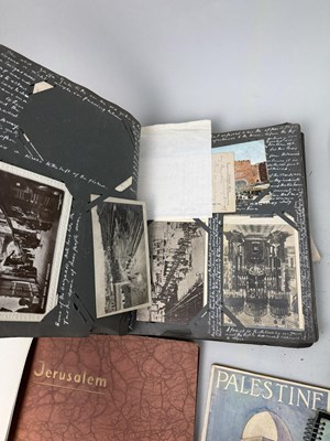 Lot 725 - A COLLECTION OF EPHEMERA, POSTCARD ALBUMS INCLUDING HOLY LAND, AND BLITZKREIG BY LARRY GORE