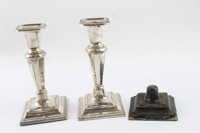 Lot 366 - A PAIR OF VINTAGE .925 STERLING SILVER FILLED CANDLESTICKS