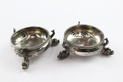 Lot 374 - A PAIR OF .925 STERLING SILVER VICTORIAN SALT DISHES