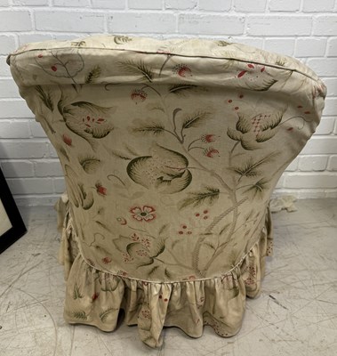 Lot 866 - AN ANTIQUE NURSING CHAIR WITH FLORAL COVER