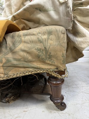 Lot 866 - AN ANTIQUE NURSING CHAIR WITH FLORAL COVER