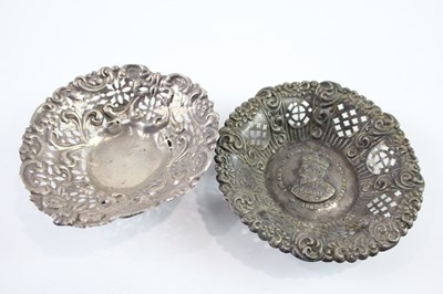 Lot 387 - TWO .925 STERLING SILVER PIN/ BON BON DISHES