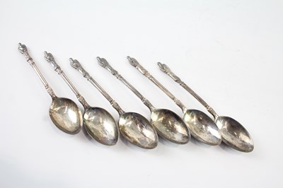 Lot 399 - A SET OF SIX .925 STERLING SILVER APOSTLE SPOONS (6)