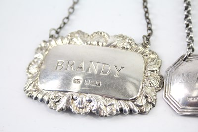 Lot 401 - FOUR .925 STERLING SILVER DECANTER LABELS