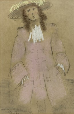 Lot 508 - LESZEK TADEUSZ MUSZYNSKI (POLISH 1923-2012): A PASTEL DRAWING ON PAPER DEPICTING A GENTLEMAN WEARING A HAT