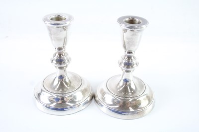 Lot 412 - A PAIR OF VINTAGE .925 STERLING SILVER FILLED CANDLESTICKS