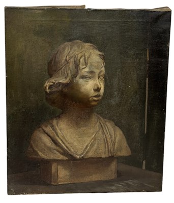 Lot 774A - AN OIL PAINTING ON CANVAS DEPICTING A STUDY OF A MARBLE BUST CIRCA 1933