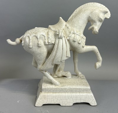 Lot 191 - A LARGE CHINESE TANG STYLE CRACKLE GLAZED CERAMIC HORSE