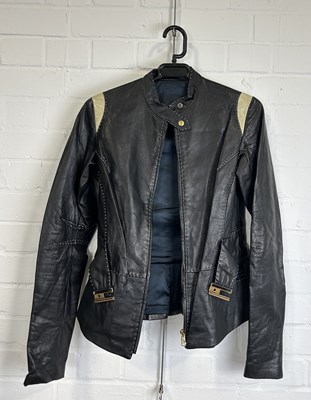 Lot 704A - A HALLE BERRY WORN BLACK LEATHER JACKET FROM 'THE UNION' NETFLIX FILM