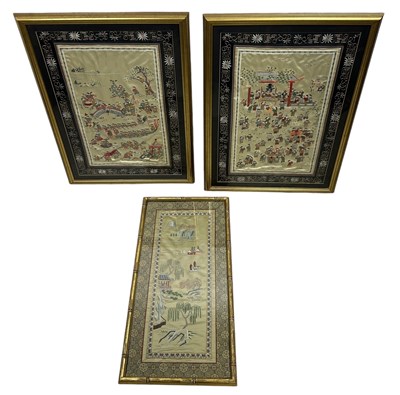 Lot 871 - THREE 20TH CENTURY CHINESE EMBROIDERED TEXTILES