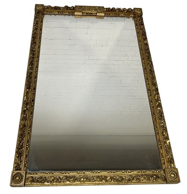 Lot 1061 - A LARGE 20TH CENTURY GILT WOOD WALL MIRROR