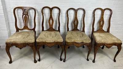 Lot 628 - A MATCHED SET OF FOUR 18TH CENTURY DUTCH SIDE CHAIRS