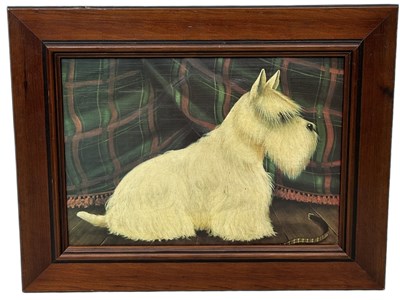 Lot 962 - A PORTRAIT OF A SCOTTIE DOG IN AN INTERIOR