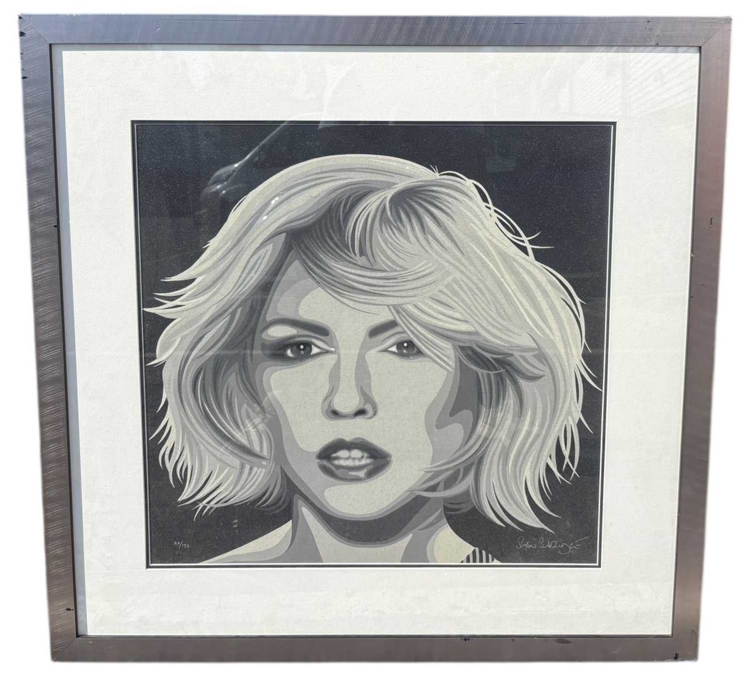 Lot 582 - SIMON CLARIDGE (BRITISH B. 1980): A SIGNED CANVAS ON BOARD DEPICTING DEBBIE HARRY (BLONDIE)
