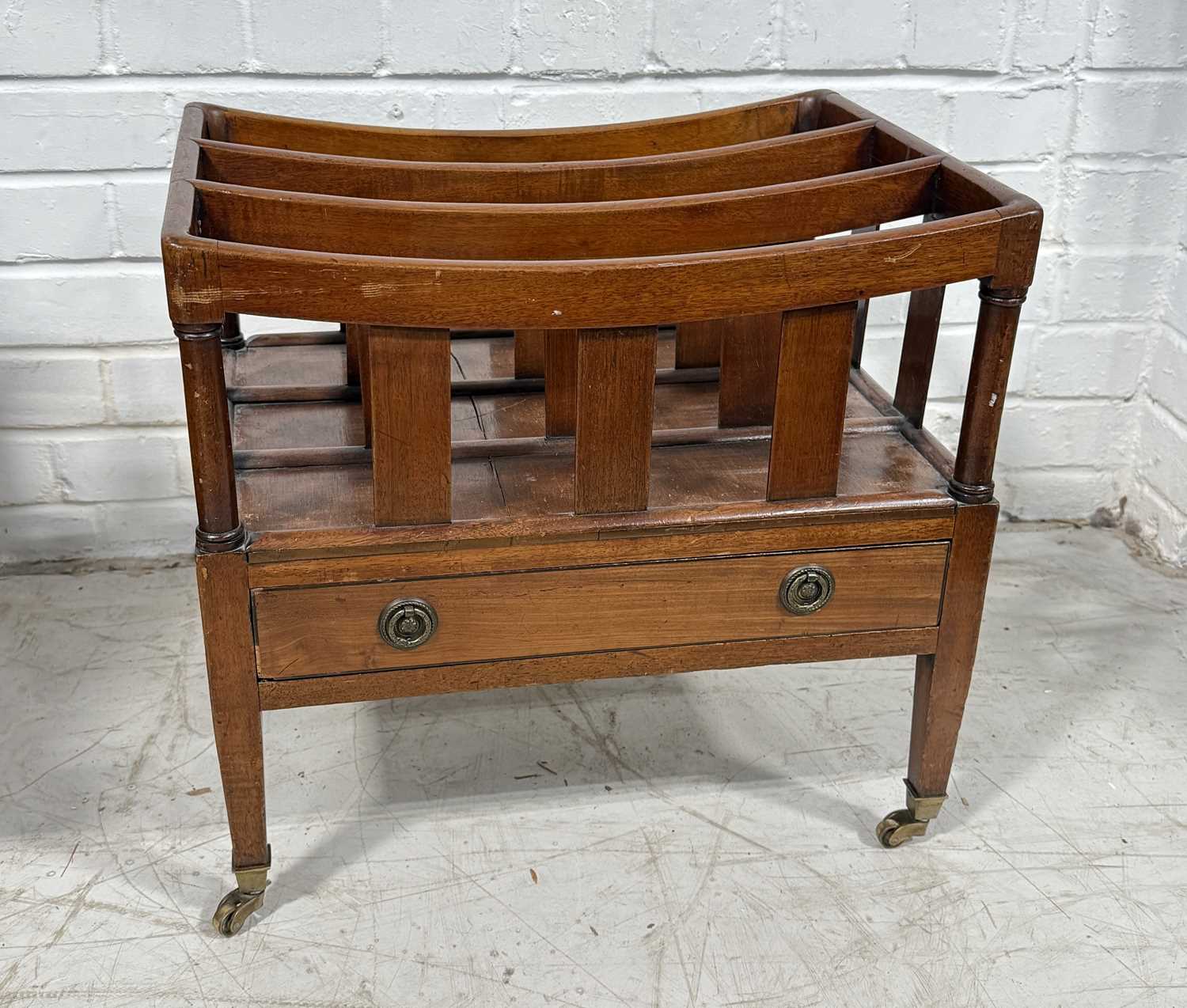Lot 848 - AN ANTIQUE MAHOGANY CANTERBURY