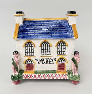 Lot 447 - STAFFORDSHIRE, WESLEYAN CHAPEL MONEY BOX CIRCA 1840