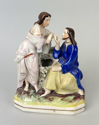 Lot 495 - STAFFORDSHIRE, JESUS AND THE WOMAN OF SAMARIA