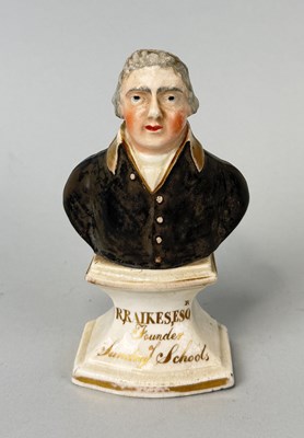 Lot 467 - STAFFORDSHIRE, BUST OF R. RAIKES, FOUNDER OF SUNDAY SCHOOLS